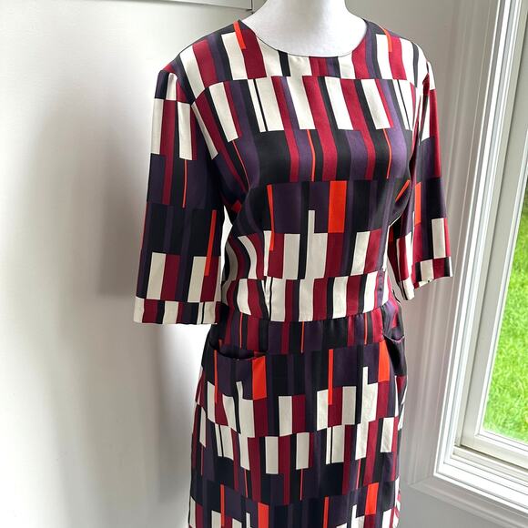 Rag & Bone NWT Silk Anne Bus Seat Bold Modern Retro A-Line Dress Sz 10 / Large - Picture 6 of 9